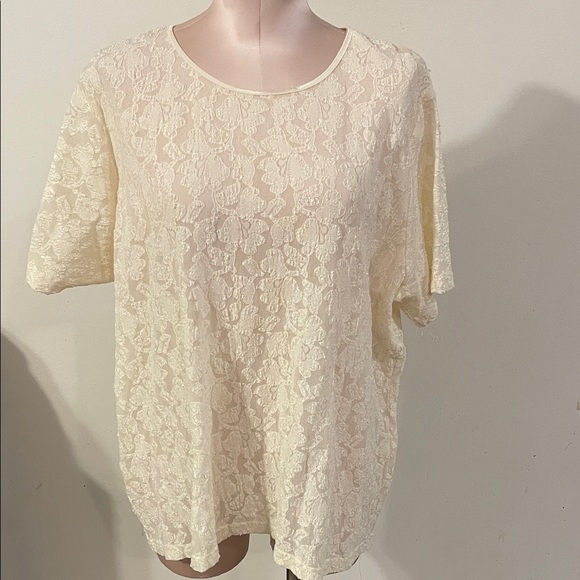 Venezia Clothing Co Elegant Cream Lace Women's Top Size 22/24 Pre-Loved elegance - Picture 2 of 9